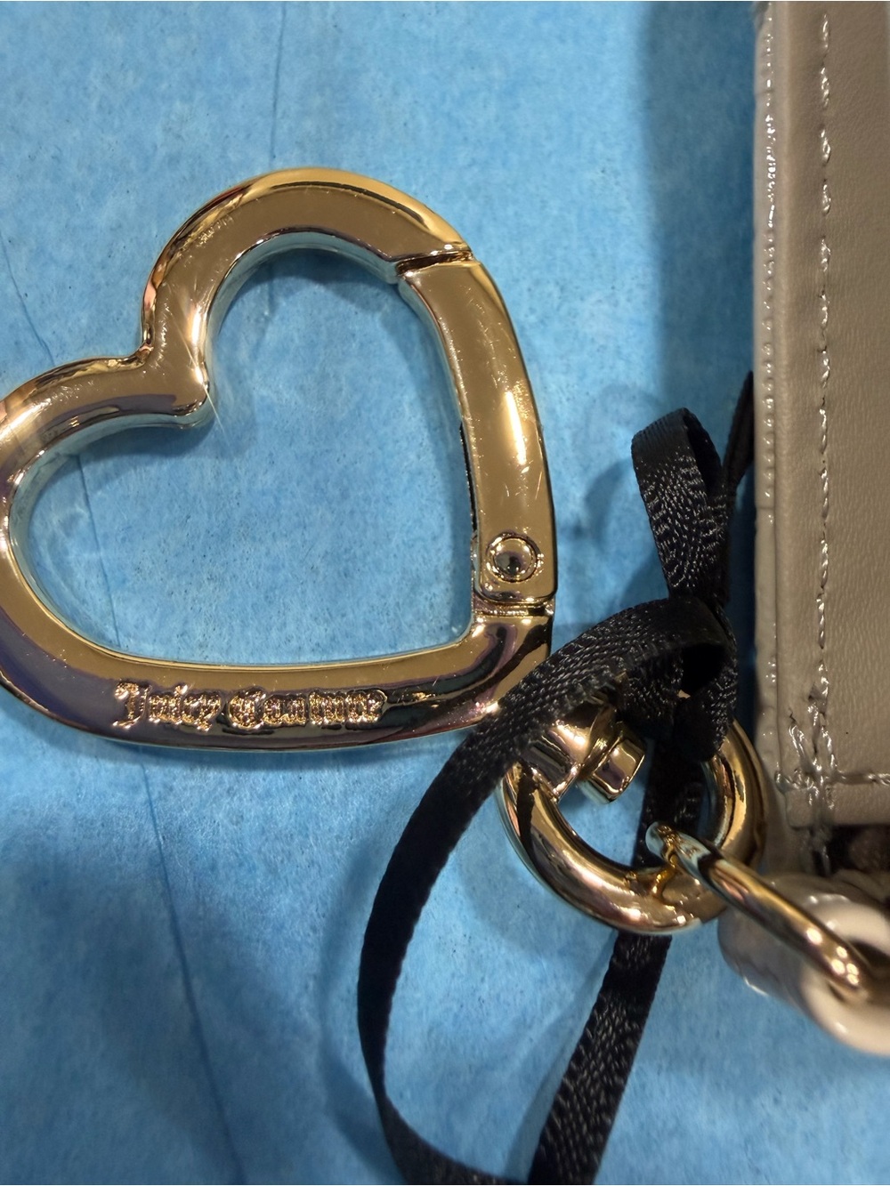 Juicy Couture Cream Patent Heart Charm Wallet - Picture 5 of 11